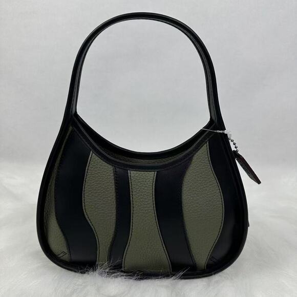Coach Ergo Bag Wavy Stripe Upcrafted Coachtopia Leather In Army Green CQ004 NWT - Picture 1 of 8